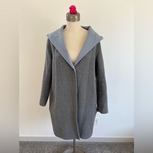 Uniqlo wool coat. Grey and blue. Size Large.